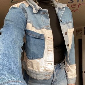 mix match denim half cut jacket (target)